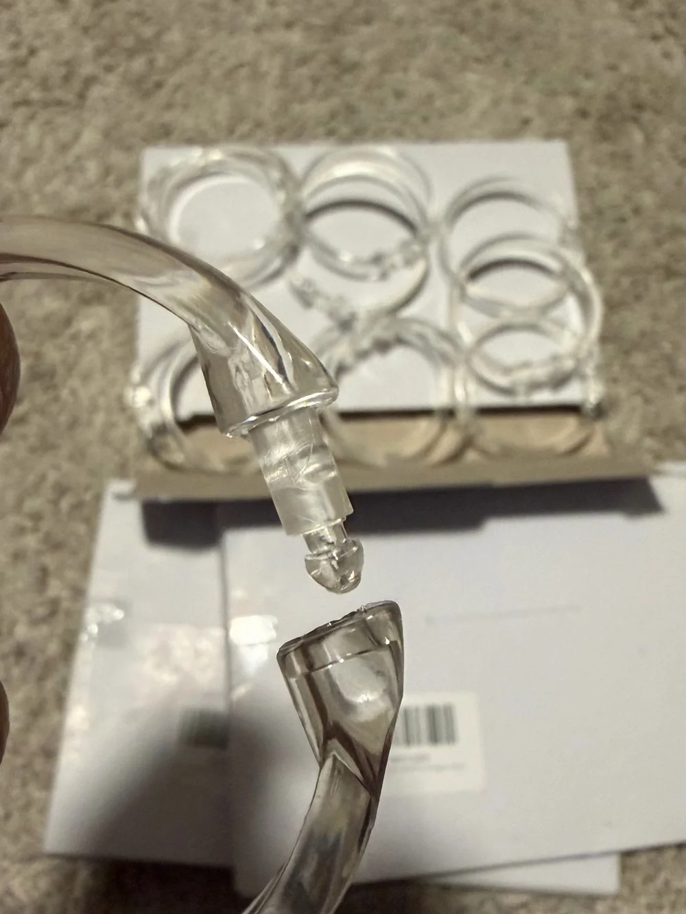 2inx2in Clear Acrylic Shower Rings - 3 boxes of 12